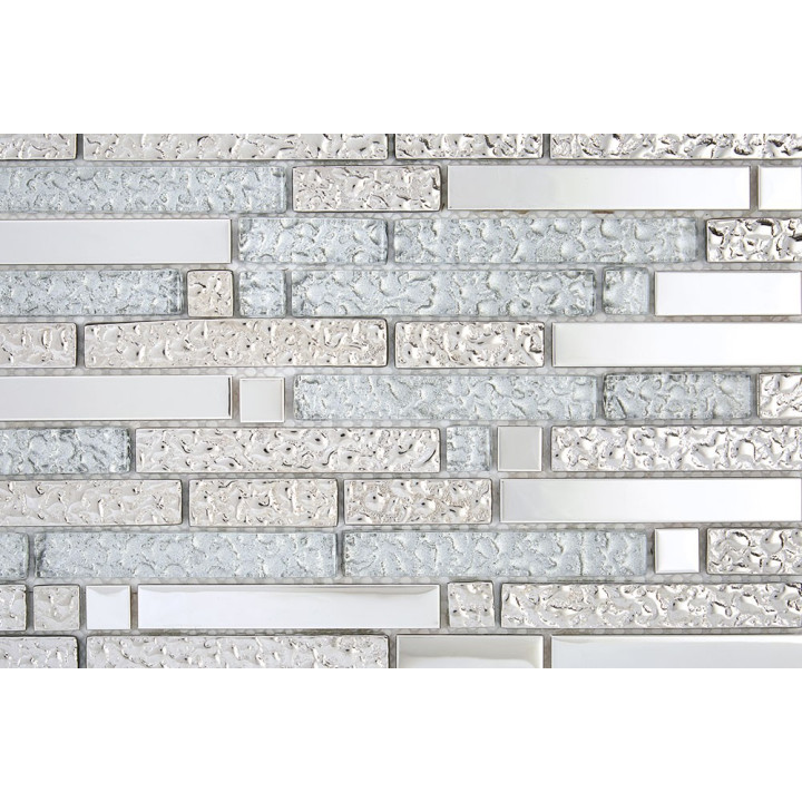 Plaque mosaique alu et verre - gris frozen - Decoon