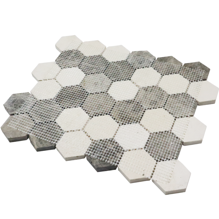 Plaque mosaique travertin - hexagones - Decoon