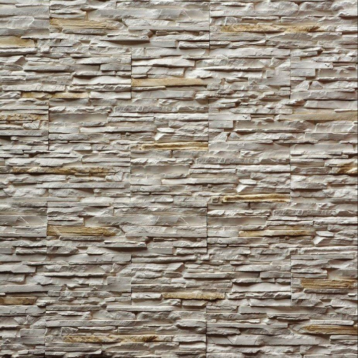 Parement mural plâtre imitation pierre beige