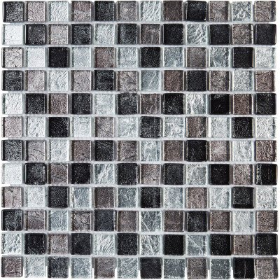 Plaque mosaique verre - 2.3 x 2.3 cm - mix gris - Decoon