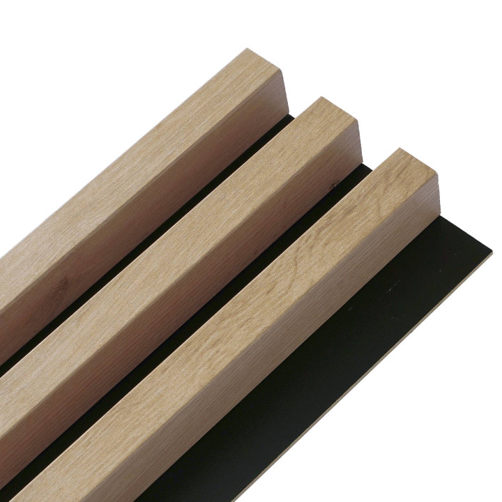 Panneau de tasseaux - chêne clair 250 x 18 cm, tasseau 38 mm | Decoon