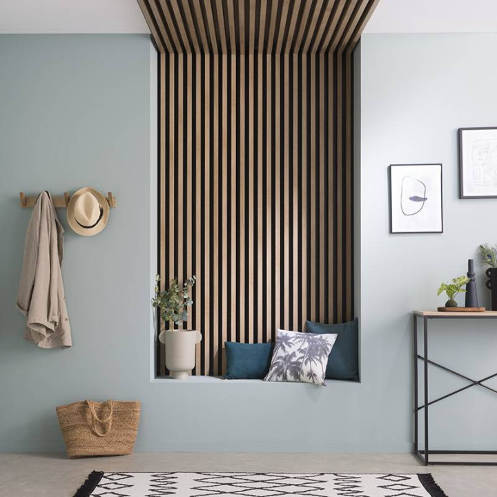 Panneau de tasseaux - chêne clair 250 x 18 cm, tasseau 38 mm | Decoon