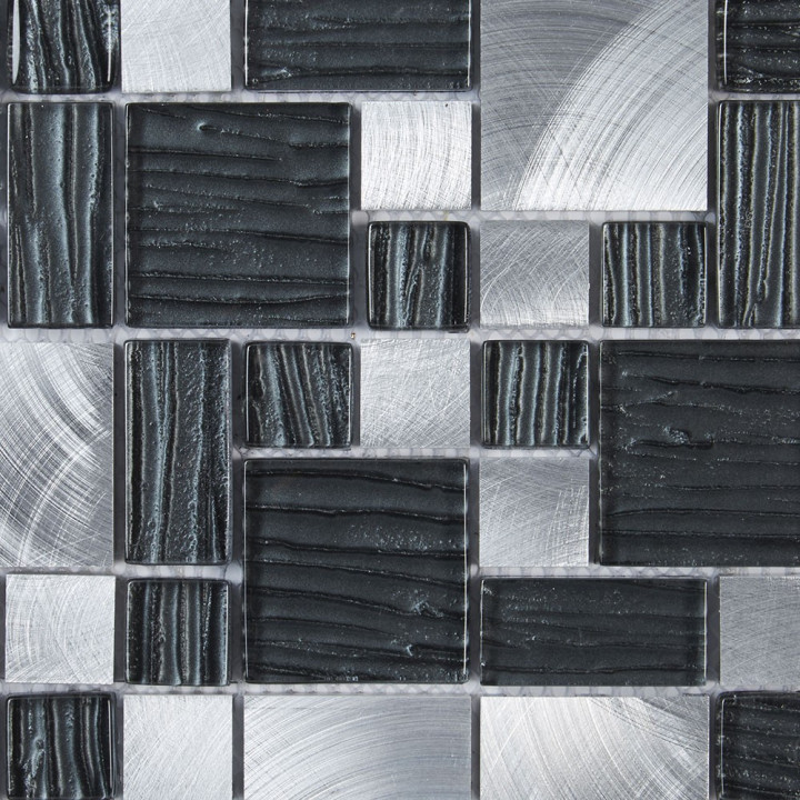 Plaque mosaique alu et verre - puzzle - Decoon