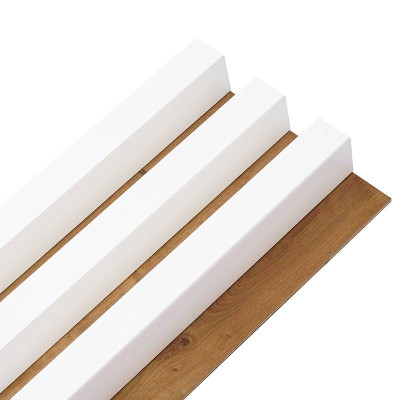 Panneau tasseau bois blanc - bardage bois intérieur blanc | Decoon
