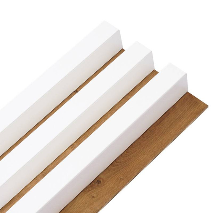 Panneau tasseau bois blanc - bardage bois intérieur blanc | Decoon