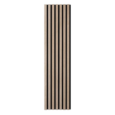 Panneau tasseaux bois - chêne clair fond noir - 120 x 30 x 1,9 cm