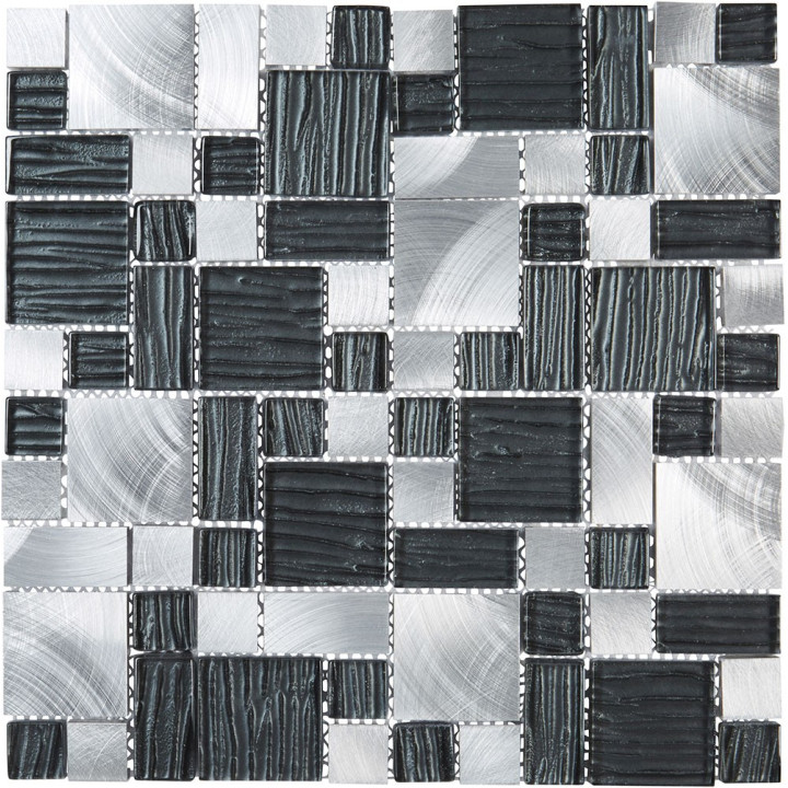 Plaque mosaique alu et verre - puzzle - Decoon