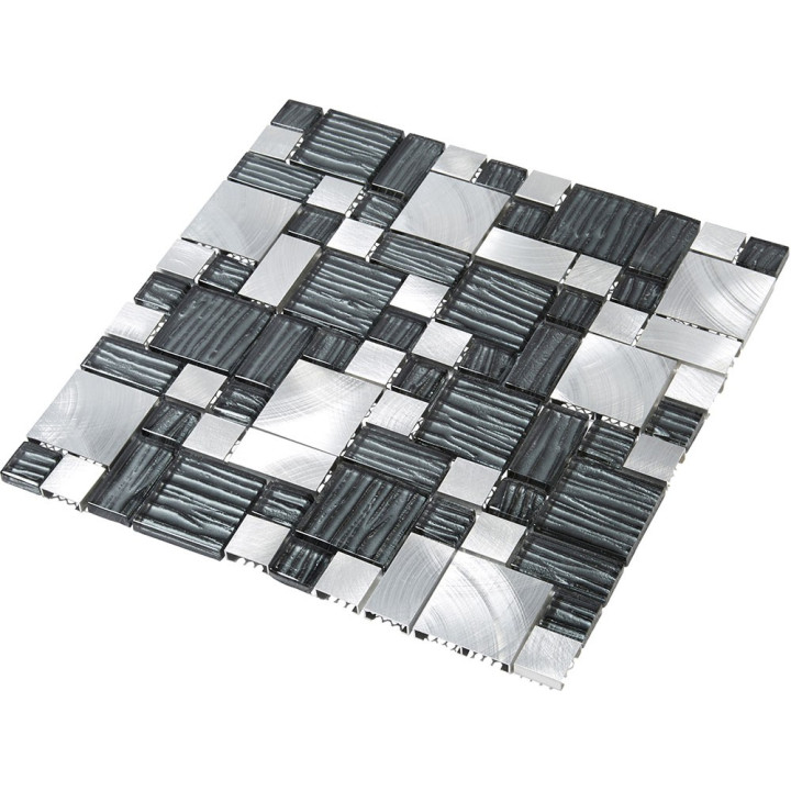 Plaque mosaique alu et verre - puzzle - Decoon