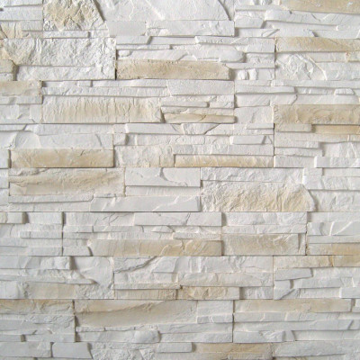 Parement mural plâtre imitation pierre mix beige