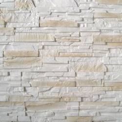 Parement mural plâtre imitation pierre mix beige