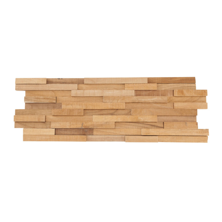 Parement mural en bois teck naturel - 5 pcs