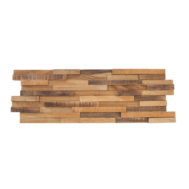 Parement mural en bois teck recyclé vieilli - 5 pcs