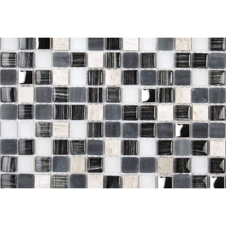 Plaque mosaique pierre et verre : carreaux 1.5 x 1.5 cm|Decoon