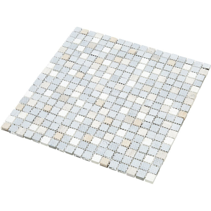 Plaque mosaique pierre et verre : carreaux 1.5 x 1.5 cm|Decoon