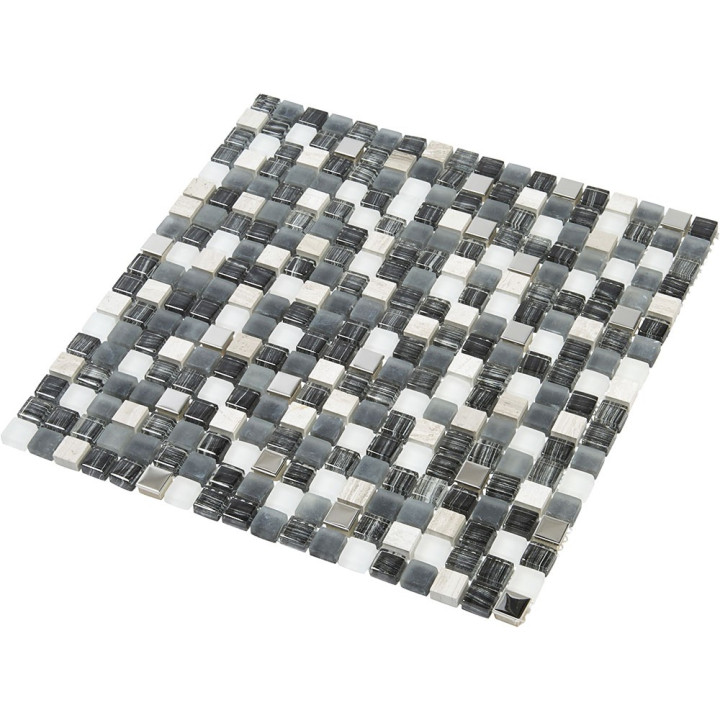 Plaque mosaique pierre et verre : carreaux 1.5 x 1.5 cm|Decoon