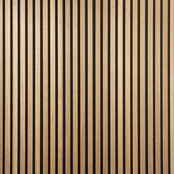 Mur tasseau bois - panneau lamelles chêne doré 250 x 30 cm | DECOON