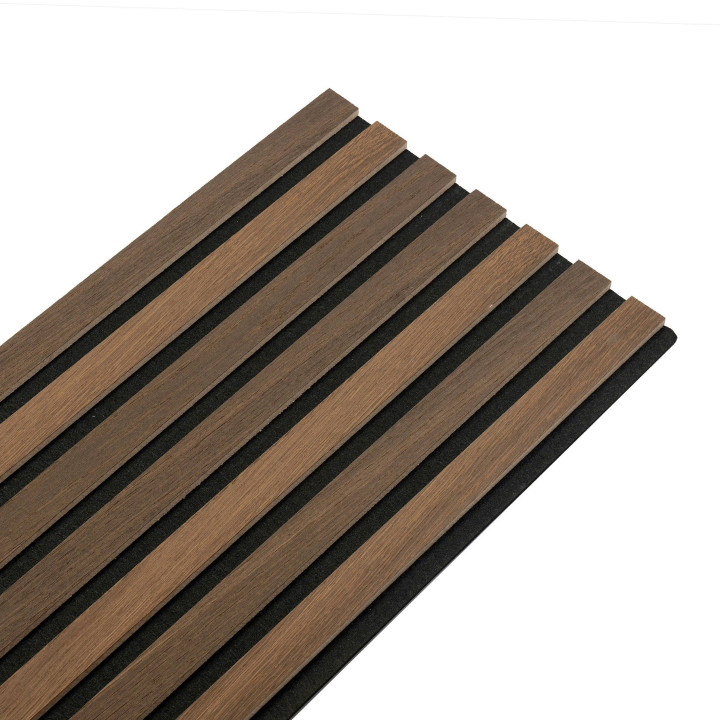 Tete de lit tasseaux - panneau deco chêne foncé 120 x 30 cm | Decoon
