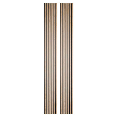 Lot de 2 panneaux tasseaux bois - 60cm - lamelles chêne clair 250 x 30 cm | DECOON