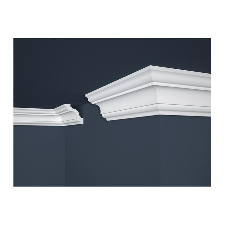 Kit 20ml 10pièces Corniche plafond polystyrène - modèle structuré - 200x8x8 cm
