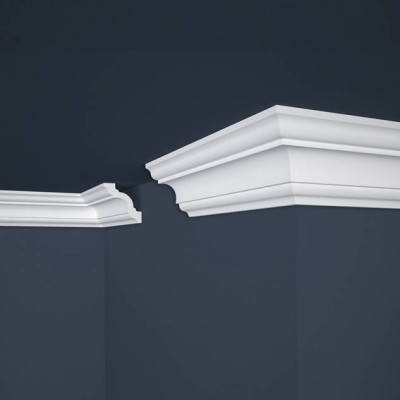 Corniche plafond polystyrène - modèle structuré - 200x8x8 cm
