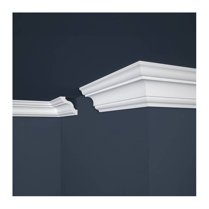 Corniche plafond polystyrène - modèle structuré - 200x8x8 cm