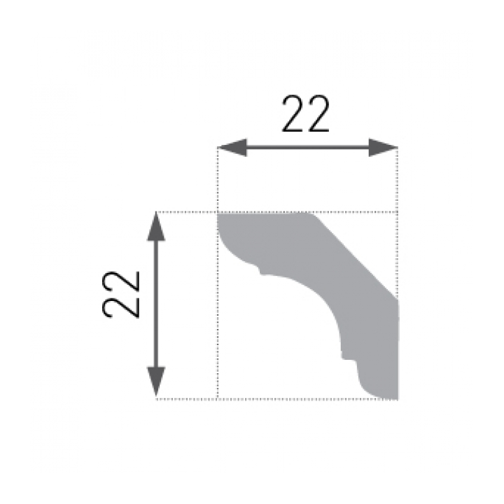 Corniche moulure plafond polystyrène - Raffiné - 200x8x8 cm
