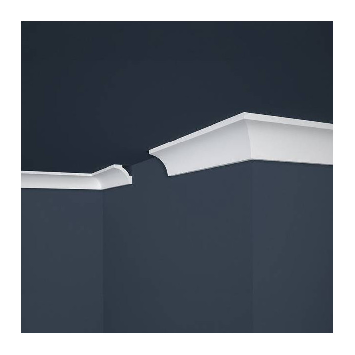 Lot de 20 Corniches plafond polystyrène - modèle Lisse - 200x5x5 cm