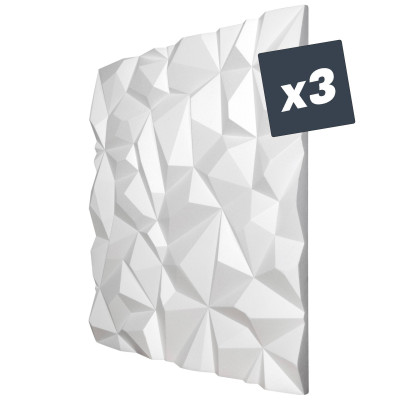 x3 Panneau Polystyrène Décoratif 3D effet Diamant - 60x60x3 cm - 1,08m2