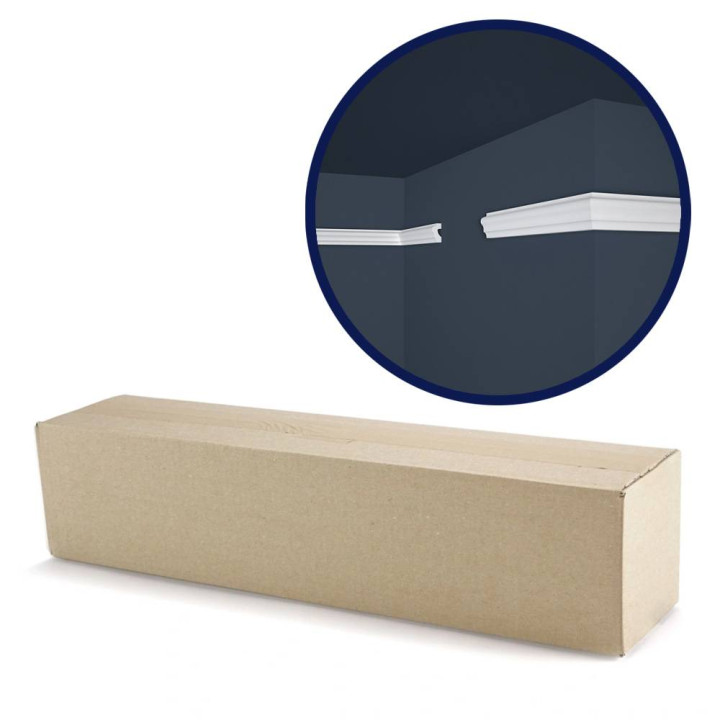 Lot de 50 Cimaises décoratives polystyrène - Elegant - 200x2,1x4 cm