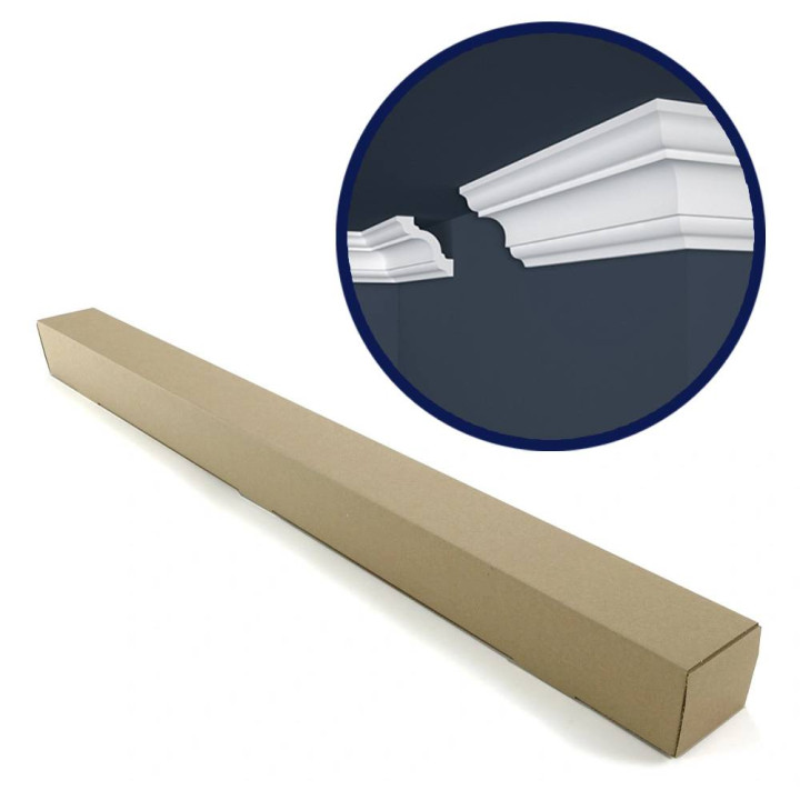 Kit 20ml 10pièces Corniche plafond polystyrène - modèle structuré - 200x8x8 cm