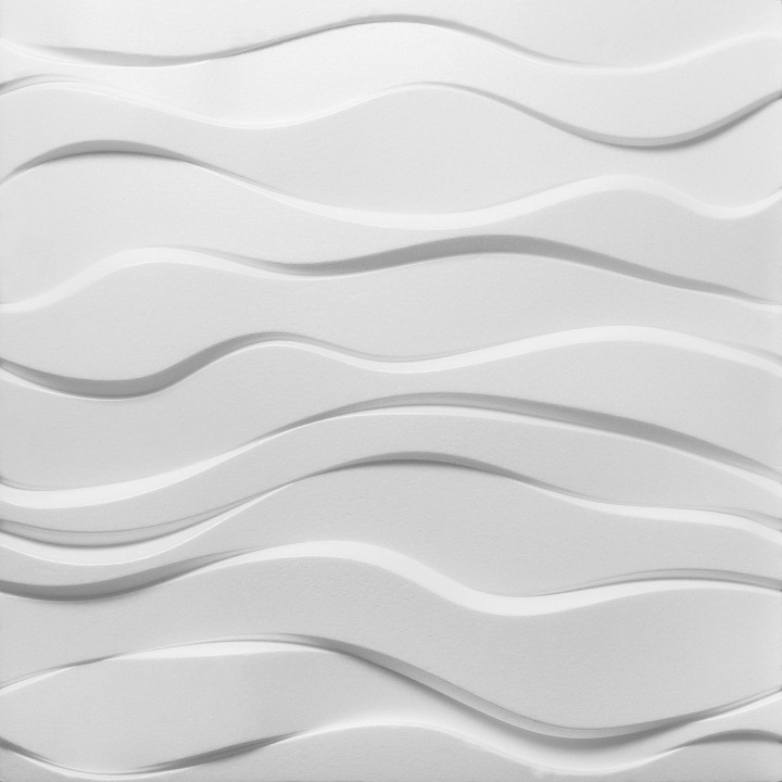 x18 Panneau Polystyrène Décoratif 3D effet Vagues - 60x60x3 cm - 6,48m2