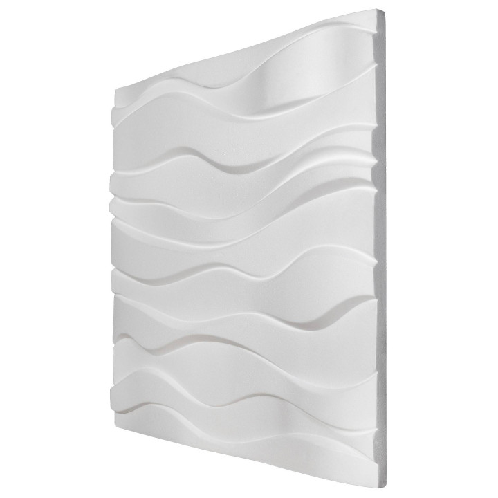 x18 Panneau Polystyrène Décoratif 3D effet Vagues - 60x60x3 cm - 6,48m2