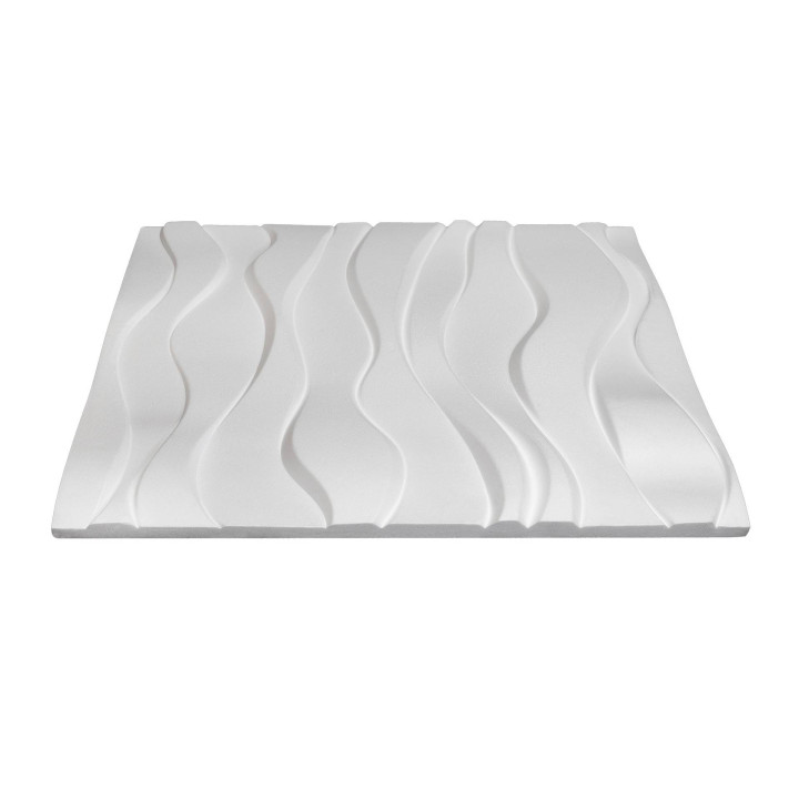 x18 Panneau Polystyrène Décoratif 3D effet Vagues - 60x60x3 cm - 6,48m2