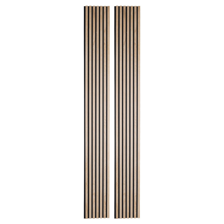 Lot de 2 Tasseaux bois decoratifs - panneau chêne clair 250 x 30 cm | DECOON