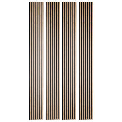 Lot de 4 Tasseaux bois decoratifs - panneau chêne clair 250 x 30 cm | DECOON