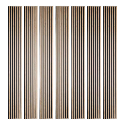 Lot de 7 Tasseaux bois decoratifs - panneau chêne clair 250 x 30 cm | DECOON