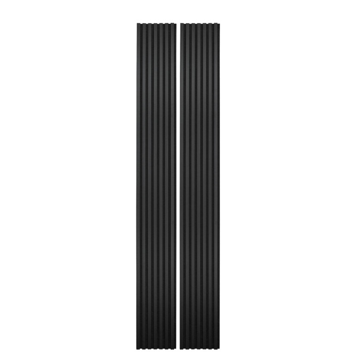 Lot de 2 panneaux tasseau bois - noir 250 x 30 cm | DECOON