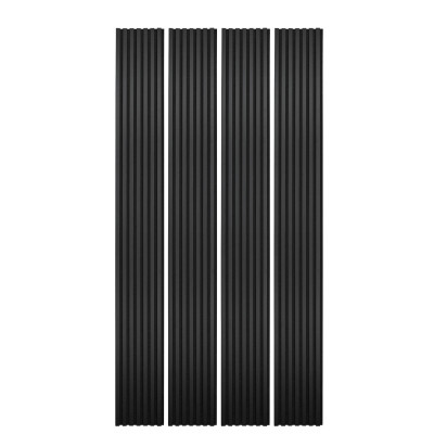 Lot de 4 panneaux tasseau bois - noir 250 x 30 cm | DECOON