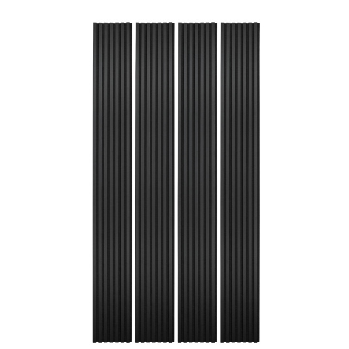 Lot de 4 panneaux tasseau bois - noir 250 x 30 cm | DECOON