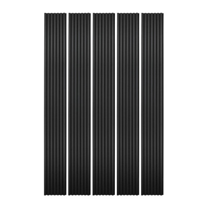 Mur TV - Lot de 5 panneaux tasseau bois - noir 250 x 30 cm | DECOON