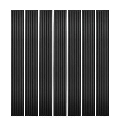 Mur TV - Lot de 7 Tasseaux bois decoratifs - panneau noir 250 x 30 cm | DECOON