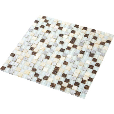 Plaque mosaique verre et pierre - 1.5 x 1.5 cm - Decoon