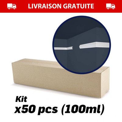 Lot de 50 Cimaises décoratives - Modèle arrondi - Polystyrène - 200x1,8x3,8 cm