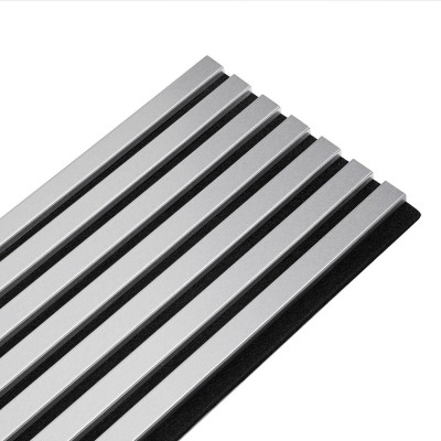 Panneau  tasseaux bois 250 x 30 cm - alu/feutrine noir |DECOON