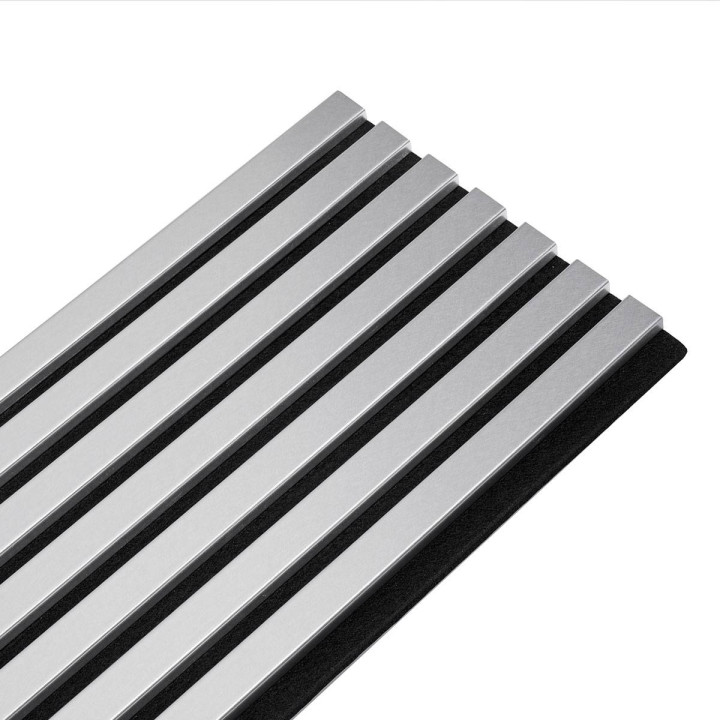 Panneau  tasseaux bois 250 x 30 cm - alu/feutrine noir |DECOON