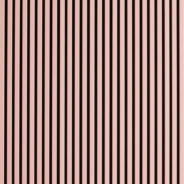 Panneau tasseaux bois 250 x 30 cm - rose pastel/feutrine noir |DECOON
