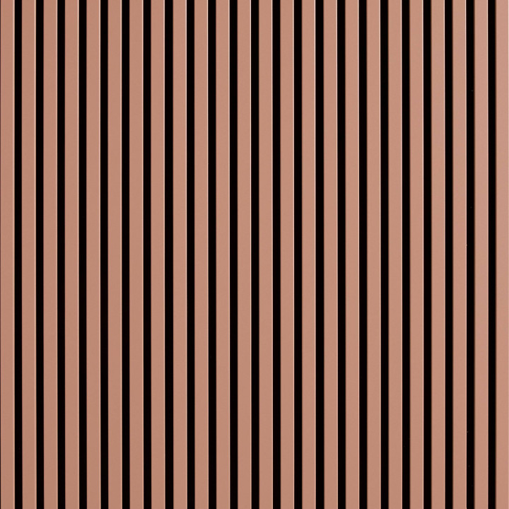 Panneau  tasseaux bois 250 x 30 cm - terracotta/feutrine noir |DECOON
