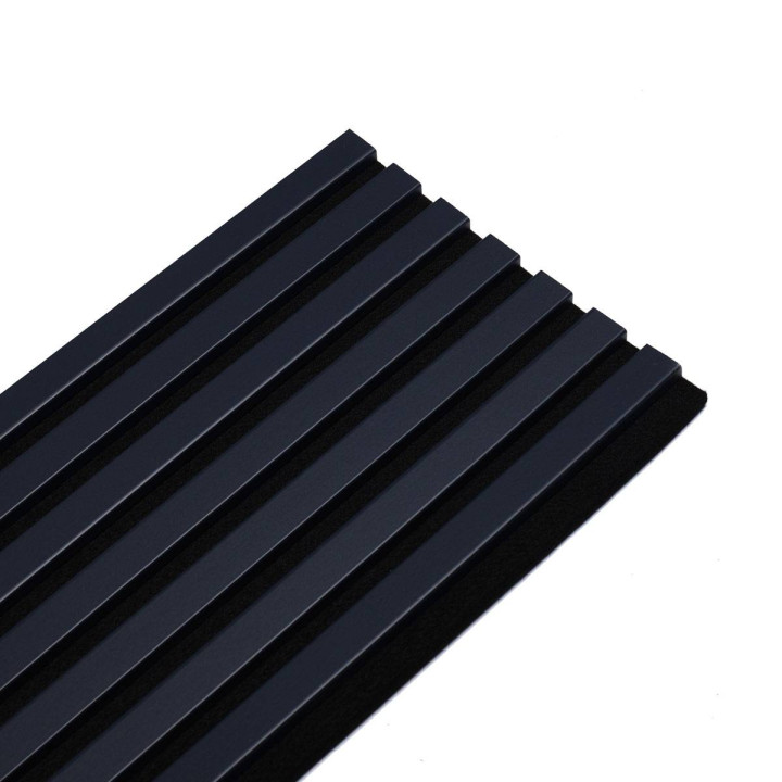 Panneau mural acoustique tasseaux bois 250 x 30 cm - bleu nuit|DECOON