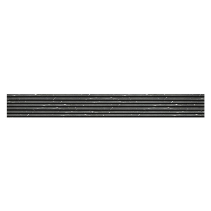 Panneau tasseaux bois 250 x 30 cm - marbre noir/feutrine noir|DECOON