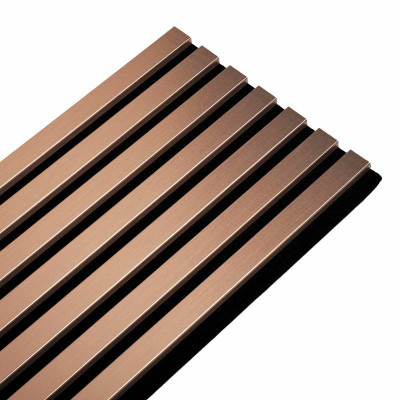 Panneau tasseaux bois 250 x 30 cm - rose gold/feutrine noir |DECOON